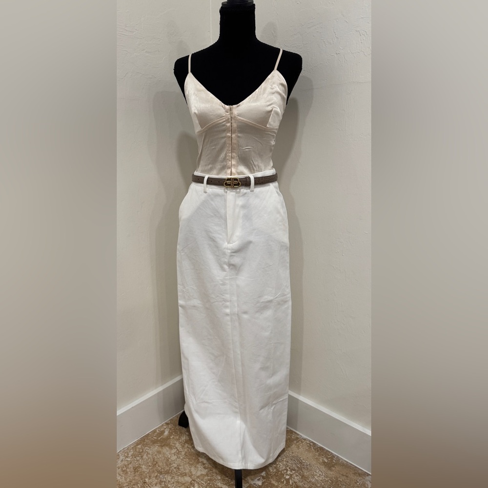 Commense White Pencil Skirt